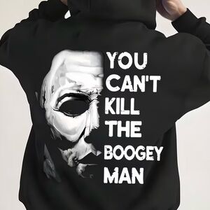 Black Hoodie with Graphic Print Michael Myers Boogeyman